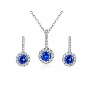 Linda's Jewelry Zvýhodnená sada šperkov Modrý Kvietok Ag 925/1000 IS084