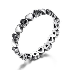 Linda's Jewelry Strieborný prsteň Love Black Ag 925/1000 IPR114 Veľkosť: 51