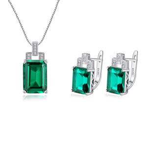 Linda's Jewelry Zvýhodnená sada šperkov Emerald Green Ag 925/1000 IS097
