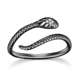 Linda's Jewelry Strieborný prsteň Kráľovná Hadov Black Ag 925/1000 IPR122-UNI Veľkosť: Univerzálna