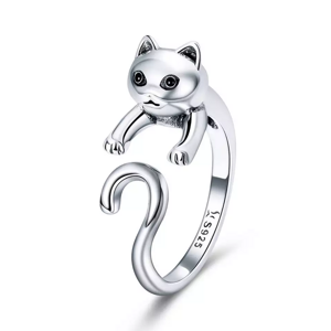 Linda's Jewelry Strieborný prsteň Nezbedná Mačka Ag 925/1000 IPR134-UNI Veľkosť: Univerzálna