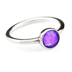 Linda's Jewelry Strieborný prsteň Shiny Effect Violet Ag 925/1000 IPR025-8 Veľkosť: 54