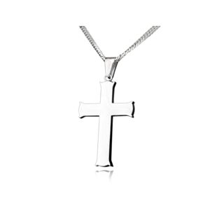 Linda's Jewelry Náhrdelník kríž Zahýbanie chirurgická oceľ INH066-75 Dĺžka: 50 cm