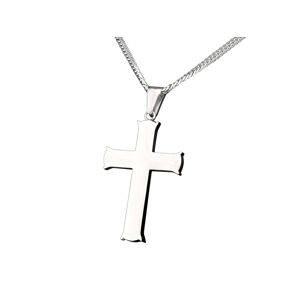 Linda's Jewelry Náhrdelník kríž Zahýbanie chirurgická oceľ INH066-75 Dĺžka: 75 cm