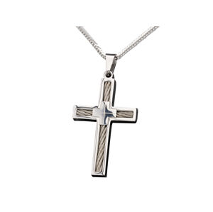 Linda's Jewelry Náhrdelník kríž Steel Rope chirurgická oceľ INH064 Dĺžka: 75 cm