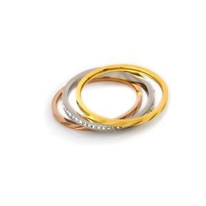 Linda's Jewelry Sada prsteňov Triple Simple chirurgická oceľ IPR033-56 Veľkosť: 52
