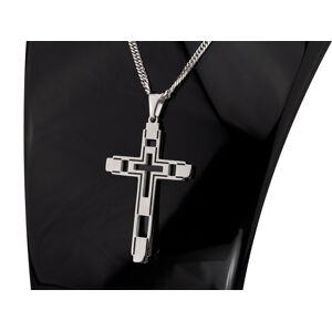 Linda's Jewelry Náhrdelník kríž Futura chirurgická oceľ INH065-75 Dĺžka: 60 cm