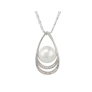 Linda's Jewelry Náhrdelník bižutéria s perlou a zirkónmi Kvapka INH003