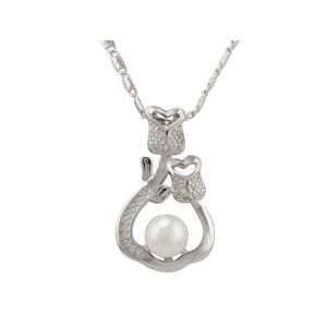 Linda's Jewelry Náhrdelník bižutéria s perlou a zirkónmi Tulipán INH004