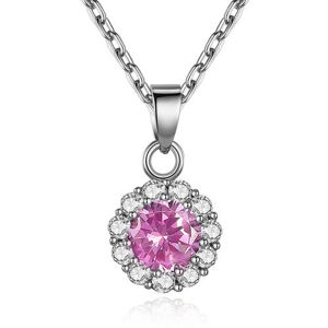 Linda's Jewelry Náhrdelník bižutéria sa zirkónmi Ružový kvet INH009