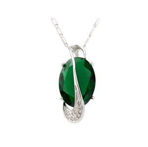 Linda's Jewelry Bižutérne retiazka s príveskom Smaragd INH055