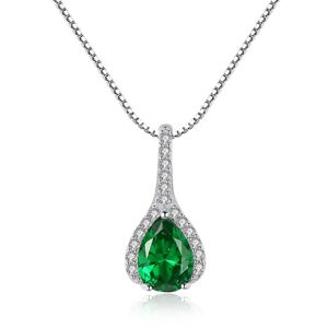 Linda's Jewelry Strieborný náhrdelník Rýdzi Zelená Ag 925/1000 INH136