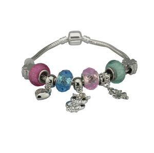 Linda's Jewelry Náramok s príveskami Pink and Blue Owl INR052