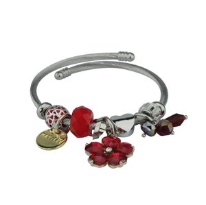 Linda's Jewelry Náramok s príveskami Red and Ruby Crystal INR055