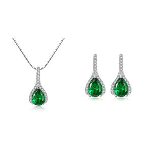 Linda's Jewelry Zvýhodnená sada šperkov Rýdzi Zelená Ag 925/1000 IS077